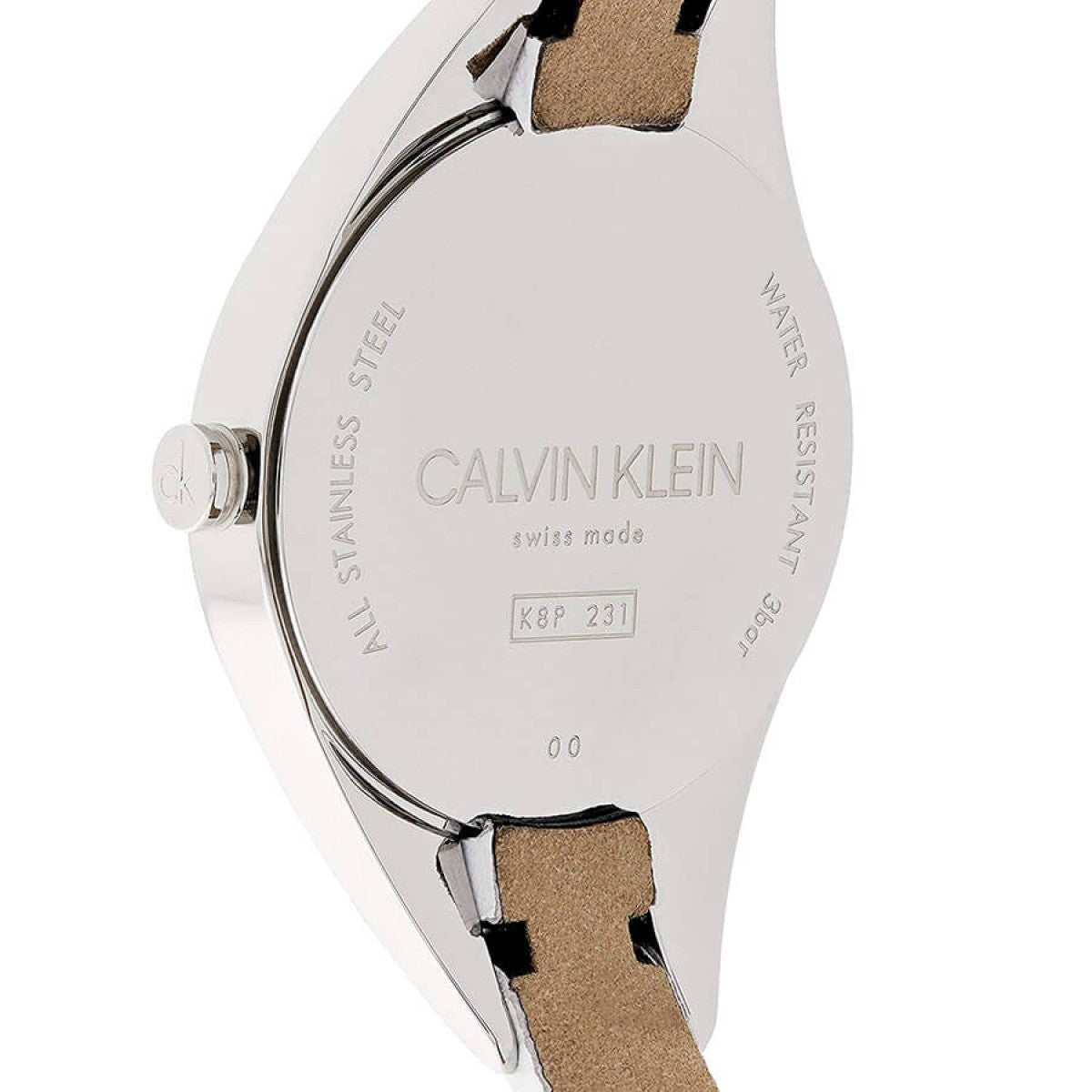  Shop Authentic Calvin Klein Rebel White Dial White Leather Strap Watch for Women - K8P231L6 - Luxxuri
