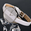  Shop Authentic Calvin Klein Rebel White Dial White Leather Strap Watch for Women - K8P231L6 - Luxxuri