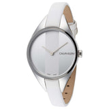  Shop Authentic Calvin Klein Rebel White Dial White Leather Strap Watch for Women - K8P231L6 - Luxxuri