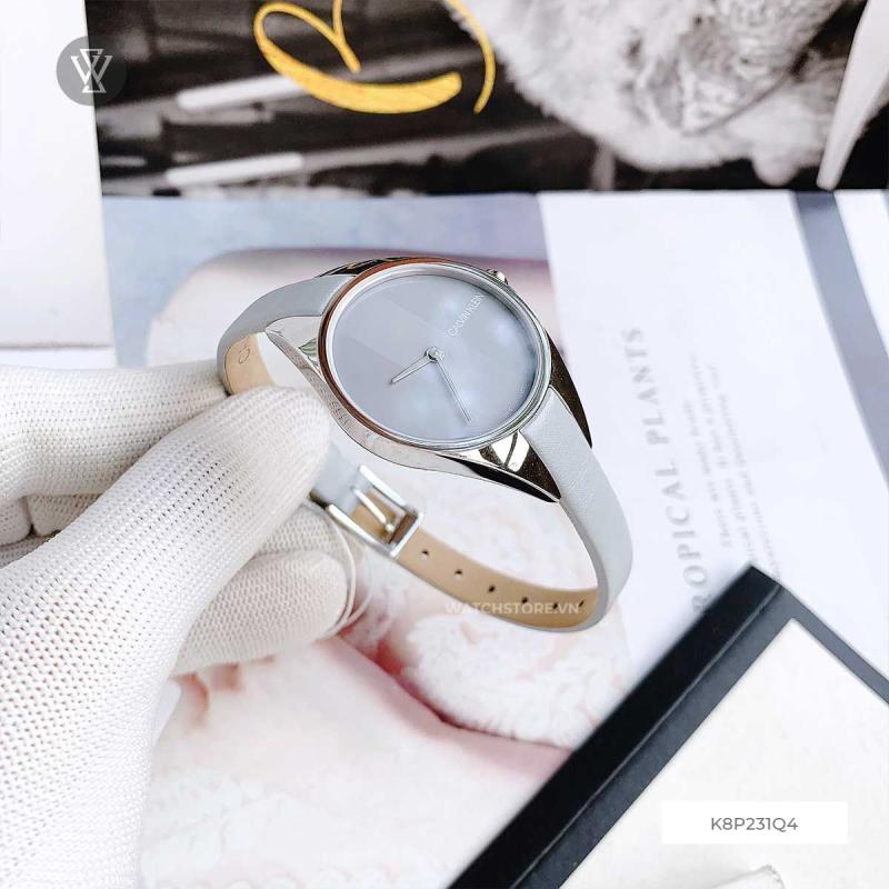  Shop Authentic Calvin Klein Rebel Grey Dial Grey Leather Strap Watch for Women - K8P231Q4 - Luxxuri
