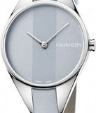  Shop Authentic Calvin Klein Rebel Grey Dial Grey Leather Strap Watch for Women - K8P231Q4 - Luxxuri