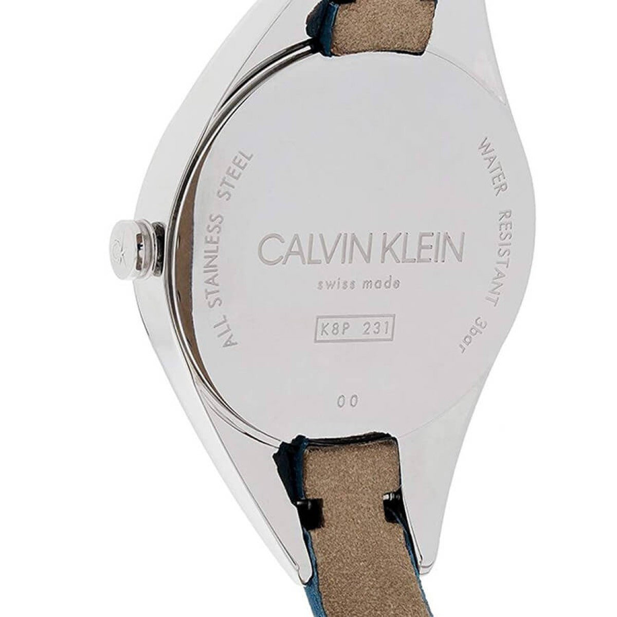  Shop Authentic Calvin Klein Rebel Blue Silver Dial Blue Leather Strap Watch for Women - K8P231V6 - Luxxuri