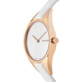  Shop Authentic Calvin Klein Rebel White Grey Dial White Leather Strap Watch for Women - K8P236L6 - Luxxuri