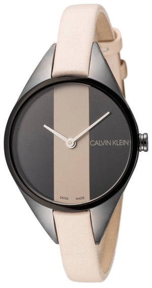 Shop Authentic Calvin Klein Rebel Cream Black Dial Cream Leather Strap Watch for Women - K8P237X1 - Luxxuri