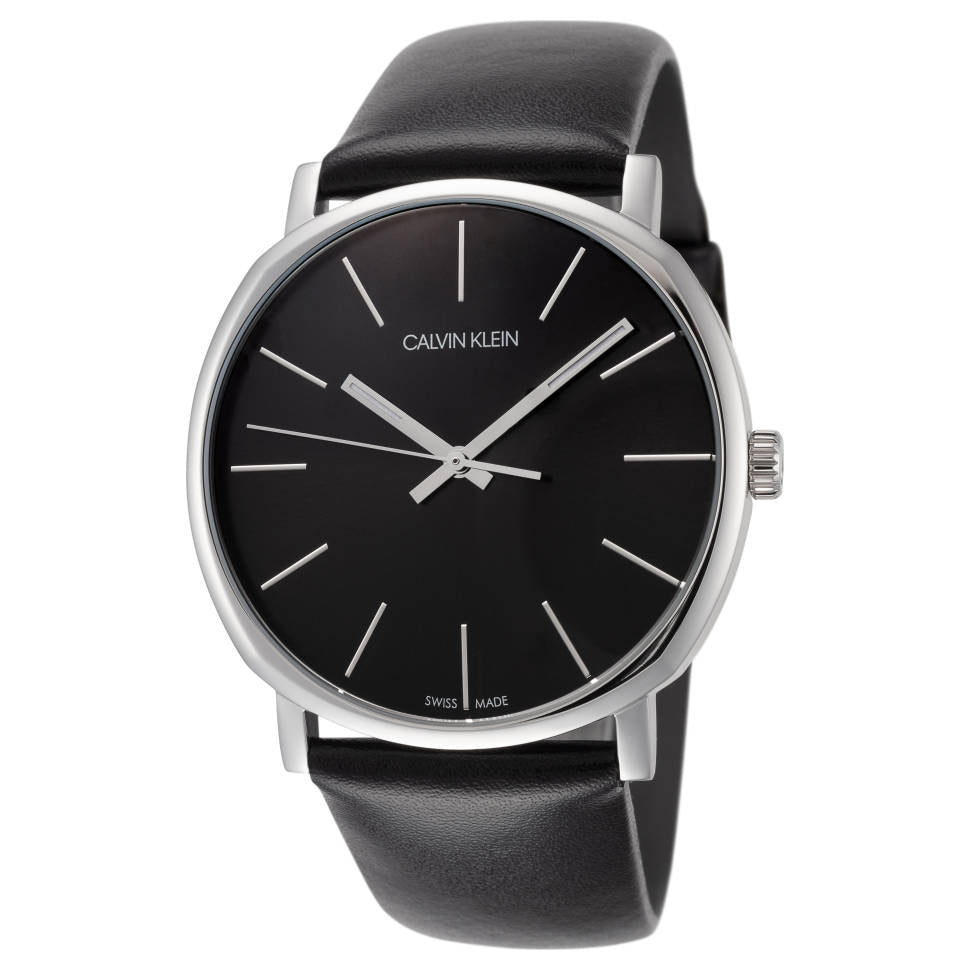 Shop Authentic Calvin Klein Posh Black Dial Black Leather Strap Watch for Men - K8Q311C1 - Luxxuri
