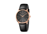  Shop Authentic Calvin Klein Posh Black Dial Black Leather Strap Watch for Men - K8Q316C3 - Luxxuri