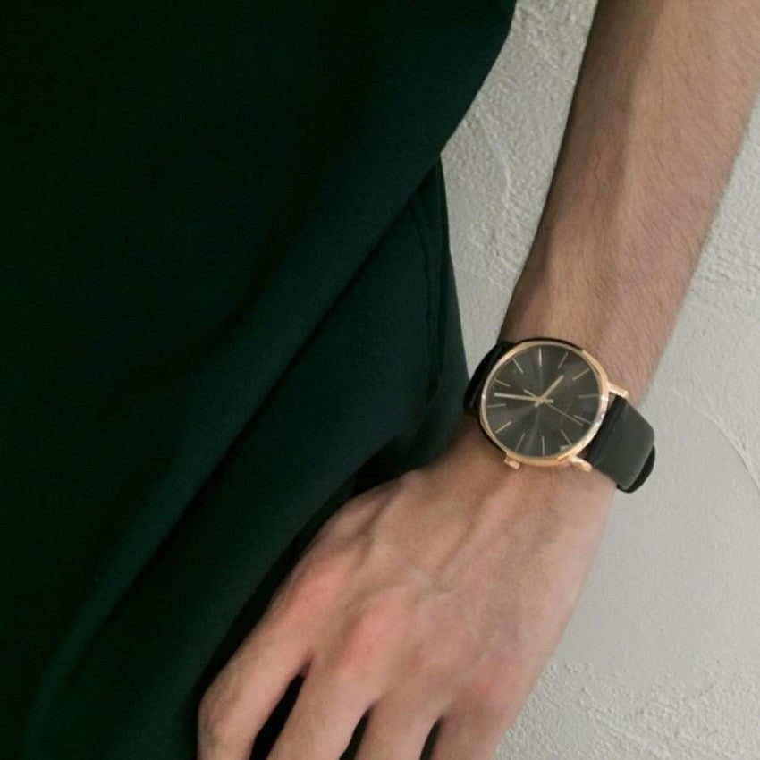  Shop Authentic Calvin Klein Posh Black Dial Black Leather Strap Watch for Men - K8Q316C3 - Luxxuri