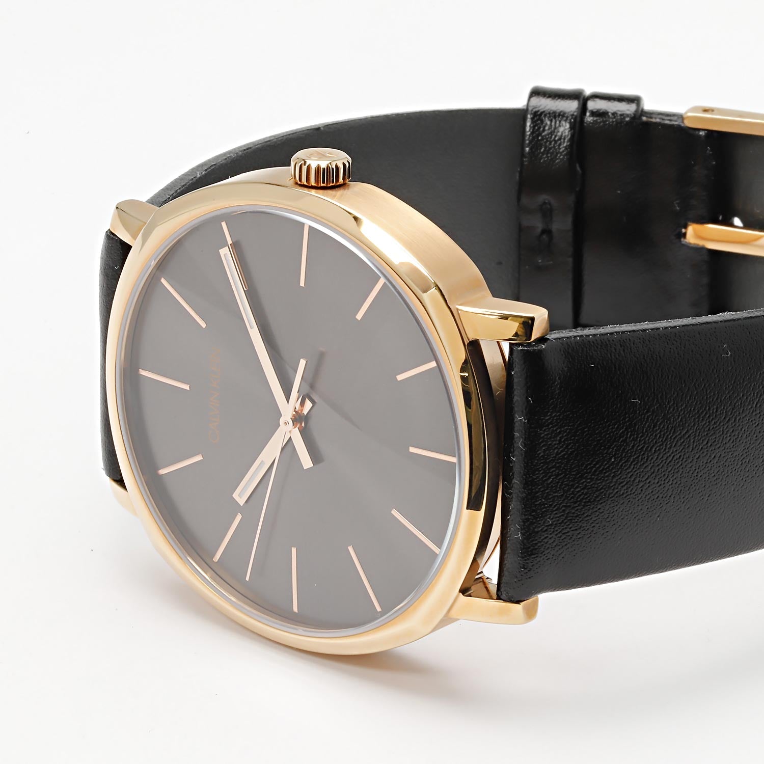  Shop Authentic Calvin Klein Posh Black Dial Black Leather Strap Watch for Men - K8Q316C3 - Luxxuri