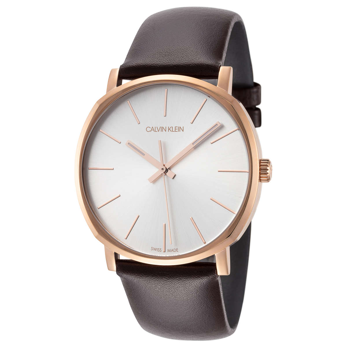  Shop Authentic Calvin Klein Posh Silver Dial Brown Leather Strap Watch for Men - K8Q316G6 - Luxxuri