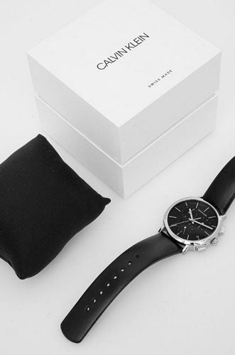  Shop Authentic Calvin Klein Posh Black Dial Black Leather Strap Watch for Men - K8Q371C1 - Luxxuri