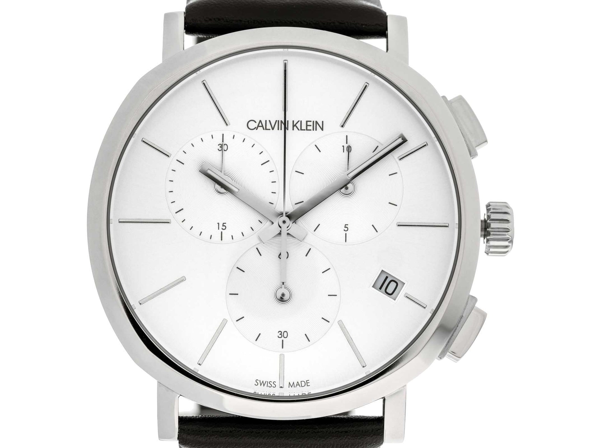  Shop Authentic Calvin Klein Posh Silver Dial Black Leather Strap Watch for Men - K8Q371C6 - Luxxuri