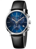  Shop Authentic Calvin Klein Chronograph Blue Dial Black Leather Strap Watch for Men - K8Q371CN - Luxxuri
