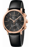  Shop Authentic Calvin Klein Posh Grey Dial Black Leather Strap Watch for Men - K8Q376C3 - Luxxuri