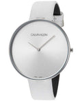  Shop Authentic Calvin Klein Full Moon White Dial White Leather Strap Watch for Women - K8Y231L6 - Luxxuri
