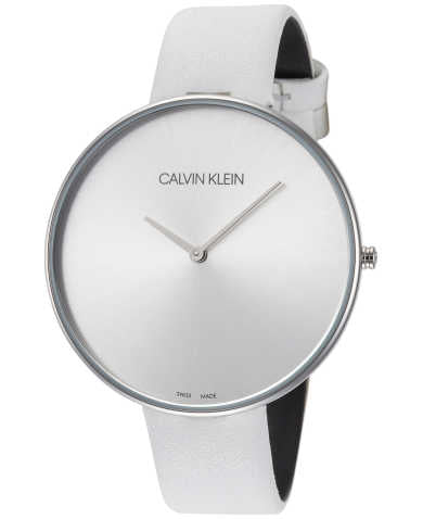  Shop Authentic Calvin Klein Full Moon White Dial White Leather Strap Watch for Women - K8Y231L6 - Luxxuri