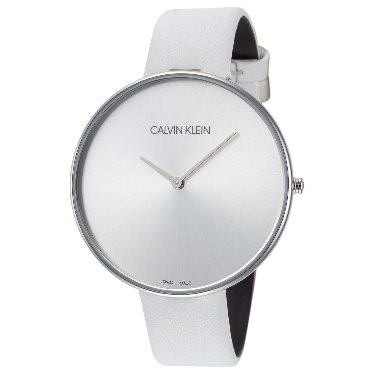  Shop Authentic Calvin Klein Full Moon White Dial White Leather Strap Watch for Women - K8Y231L6 - Luxxuri
