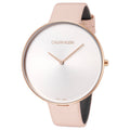  Shop Authentic Calvin Klein Full Moon Silver Dial Pink Leather Stap Watch for Women - K8Y236Z6 - Luxxuri