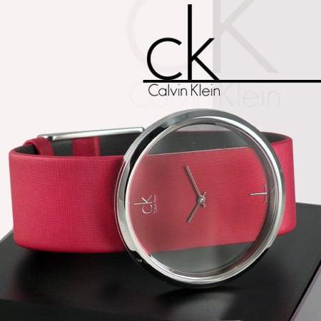 Shop Authentic Calvin Klein Glam Transparent Dial Red Leather Strap Watch for Women - K9423144 - Luxxuri