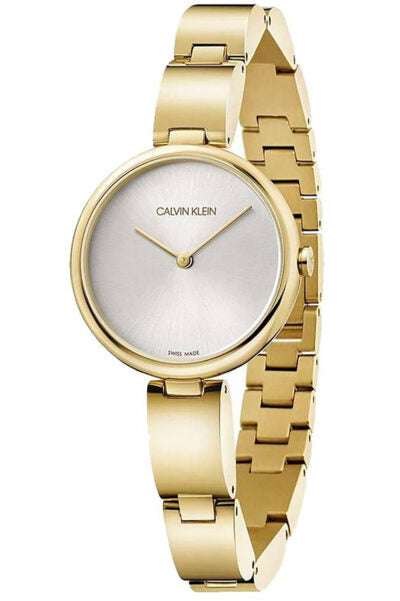  Shop Authentic Calvin Klein Authentic Silver Dial Gold Steel Strap Watch for Women - K8G23546 - Luxxuri