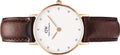  Shop Authentic Daniel Wellington Classy Bristol White Dial Brown Leather Strap Watch For Women - DW00100062 - Luxxuri