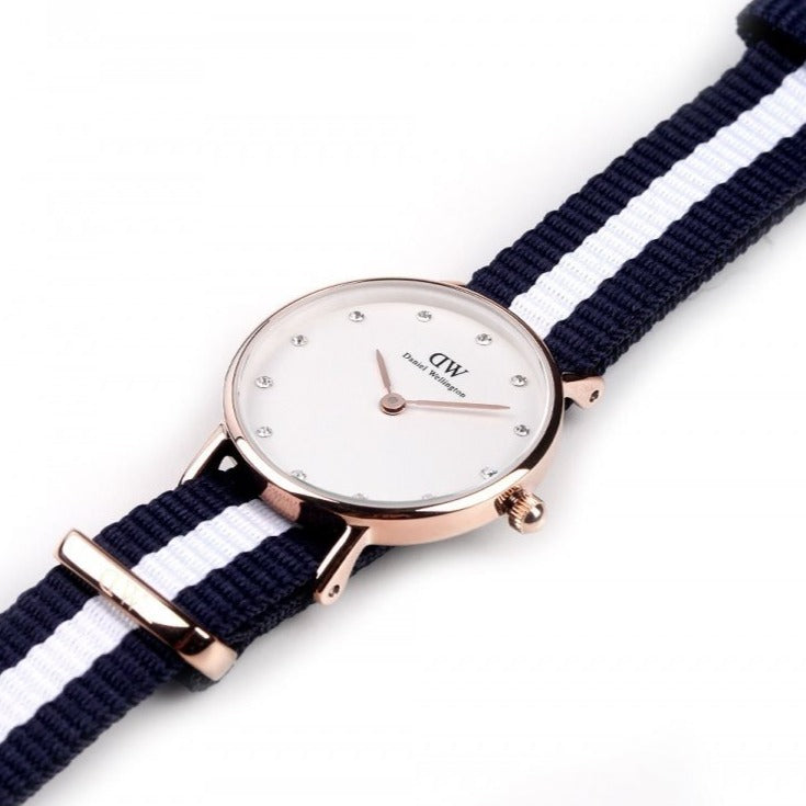  Shop Authentic Daniel Wellington Classy Glasgow White Dial Two Tone Nylon Strap Watch For Women - DW00100066 - Luxxuri