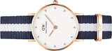  Shop Authentic Daniel Wellington Classy Glasgow White Dial Two Tone Nylon Strap Watch For Women - DW00100066 - Luxxuri