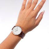  Shop Authentic Daniel Wellington Classy St Mawes White Dial Brown Leather Strap Watch For Women - DW00100075 - Luxxuri