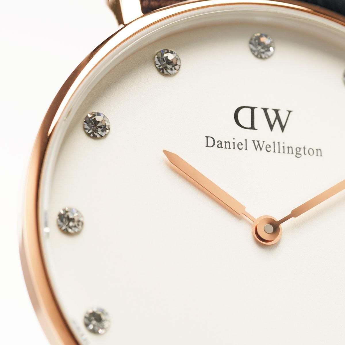 Daniel Wellington Classic Sheffield White Dial Black Leather Strap Watch For Women - DW00100076