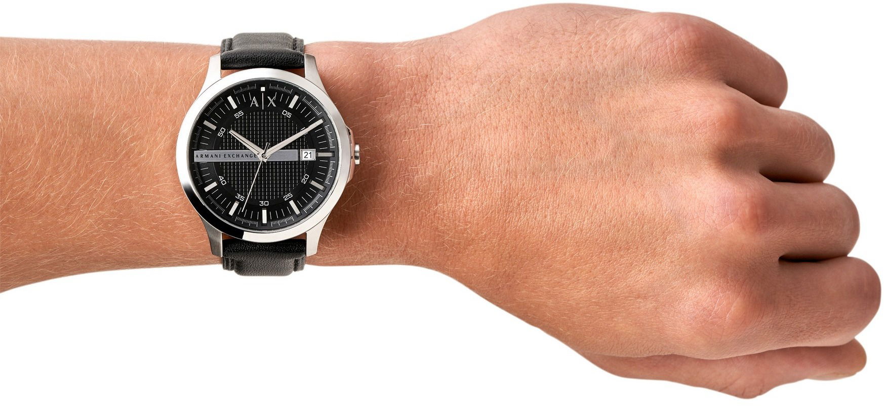  Shop Authentic Armani Exchange Hampton Chronograph Black Dial Black Leather Strap Watch For Men - AX2101 - Luxxuri