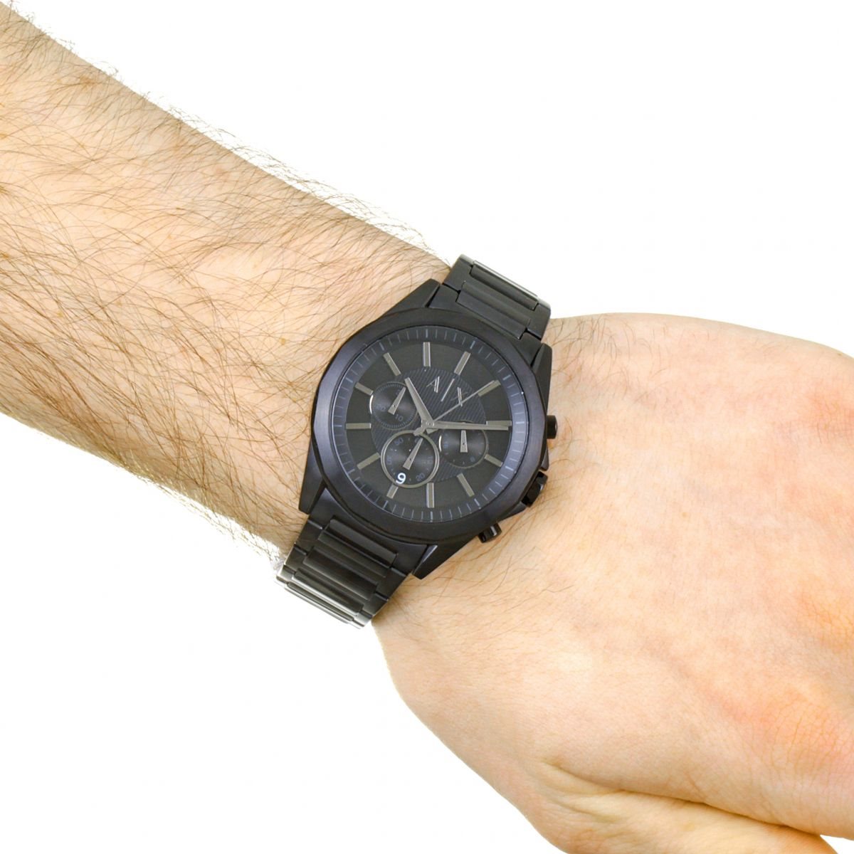  Shop Authentic Armani Exchange Drexler Chronograph Black Dial Black Steel Strap Watch For Men - AX2601 - Luxxuri