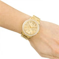  Shop Authentic Guess Bedazzle Diamonds Gold Dial Gold Steel Strap Watch For Women - W1097L2 - Luxxuri