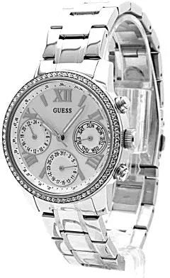  Shop Authentic Guess Mini Sunrise Chronograph Quartz Silver Dial Silver Steel Strap Watch For Women - W0623L1 - Luxxuri