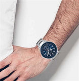  Shop Authentic Tommy Hilfiger Austin Blue Dial Silver Steel Strap Watch for Men - 1791640 - Luxxuri
