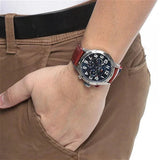  Shop Authentic Tommy Hilfiger Trent Quartz Blue Dial Brown Leather Strap Watch for Men - 1791066 - Luxxuri
