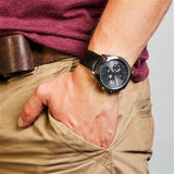  Shop Authentic Tommy Hilfiger Deacan Grey Dial Black Leather Strap Watch for Men - 1791548 - Luxxuri