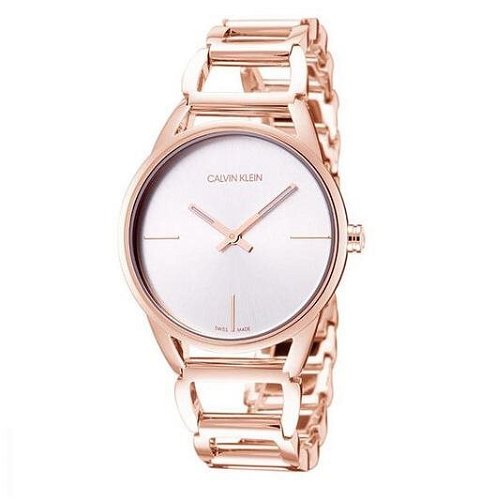  Shop Authentic Calvin Klein Stately White Dial Rose Gold Steel Strap Watch for Women - K3G23626 - Luxxuri