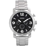  Shop Authentic Fossil Nate Chronograph Black Dial Silver Steel Strap Watch for Men - JR1353 - Luxxuri