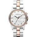 Marc Jacobs Henry Chronograph Silver Dial Two Tone Steel Strap Watch for Women - MBM3106