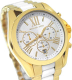  Shop Authentic Michael Kors Bradshaw Chronograph White Dial Two Tone Steel Strap Watch For Women - MK5743 - Luxxuri