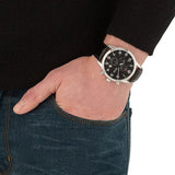  Shop Authentic Hugo Boss Aeroliner Chronograph Quartz Black Dial Black Leather Strap Watch For Men - HB1512448 - Luxxuri