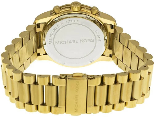  Shop Authentic Michael Kors Cooper Chronograph White Dial Gold Steel Strap Watch For Women - MK5916 - Luxxuri