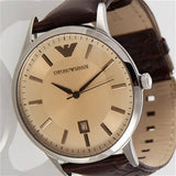  Shop Authentic Emporio Armani Classic Quartz Brown Dial Brown Leather Strap Watch For Men - AR2427 - Luxxuri
