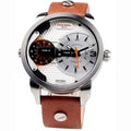  Shop Authentic Diesel Mini Daddy Silver Dial Brown Leather Strap Watch For Men - DZ7309 - Luxxuri