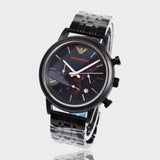  Shop Authentic Emporio Armani Luigi Chronograph Black Dial Black Rubber Strap Watch For Men - AR11024 - Luxxuri