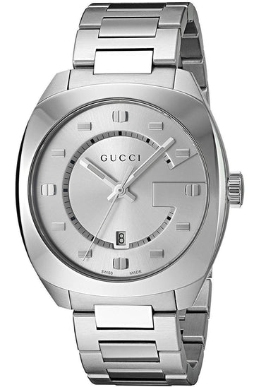  Shop Authentic Gucci GG2570 Silver Dial Silver Steel Strap Watch For Men - YA142308 - Luxxuri