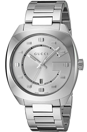  Shop Authentic Gucci GG2570 Silver Dial Silver Steel Strap Watch For Men - YA142308 - Luxxuri
