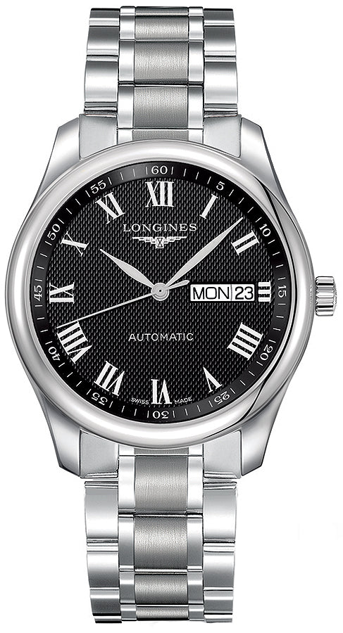  Shop Authentic Longines Master Collection Automatic Day Date Black Dial Silver Steel Strap Watch for Men - L2.755.4.51.6 - Luxxuri