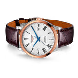  Shop Authentic Longines Record Automatic Stainless Steel 18K Gold Watch for Men - L2.821.5.11.2 - Luxxuri