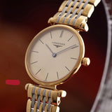  Shop Authentic Longines La Grande Classique Quartz Gold Dial Two Tone Mesh Bracelet Watch for Women - L4.209.2.32.7 - Luxxuri