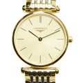 Longines La Grande Classique Quartz Gold Dial Two Tone Mesh Bracelet Watch for Women - L4.209.2.32.7